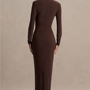 Elegant Brown Long Sleeve Dress